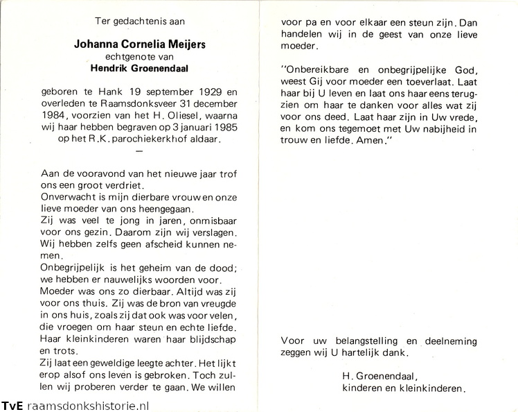 Johanna Cornelia Meijers Hendrik Groenendaal