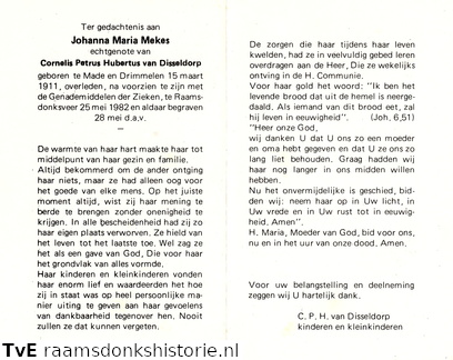 Johanna Maria Mekes Cornelis Petrus Hubertus van Disseldorp