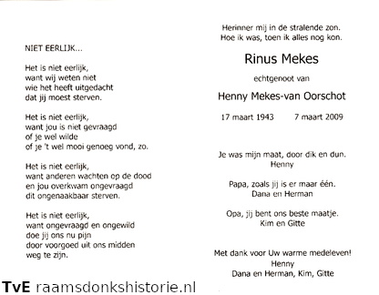 Rinus Mekes Henny van Oorschot