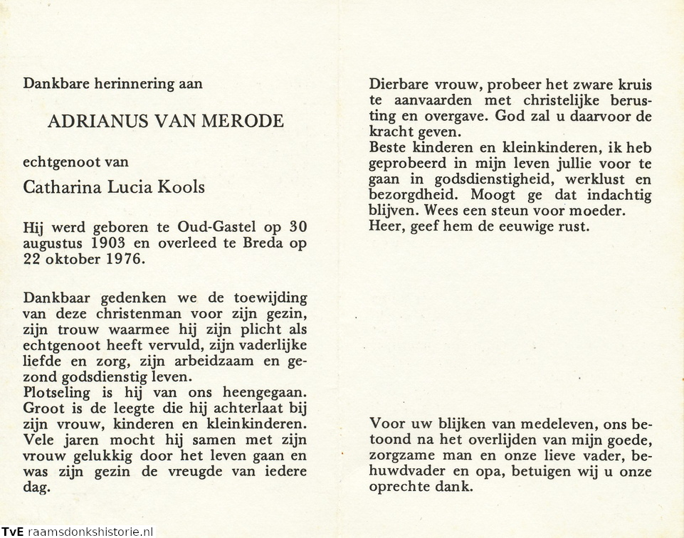 Adrianus van Merode Catharina Lucia Kools