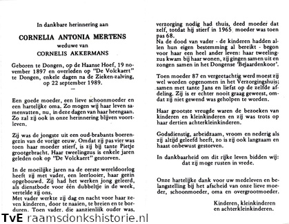 Cornelia Antonia Mertens Cornelis Akkermans