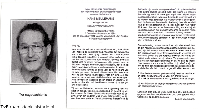Hans Meulemans Nellie van Gageldonk