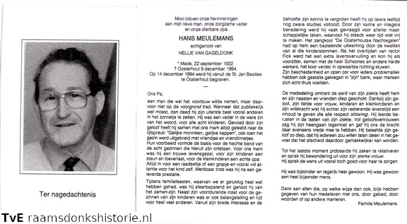 Hans Meulemans Nellie van Gageldonk