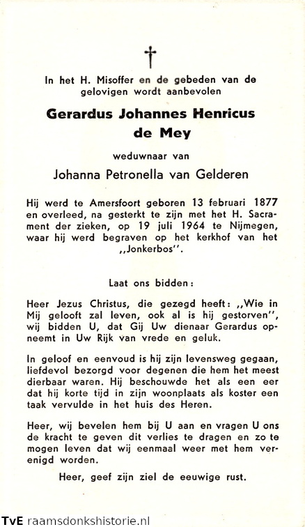 Gerardus Johannes Henricus de Mey Johanna Petronella van Gelderen