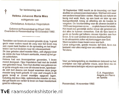 Helena Johanna Maria Mies Christianus Antonius Hopstaken