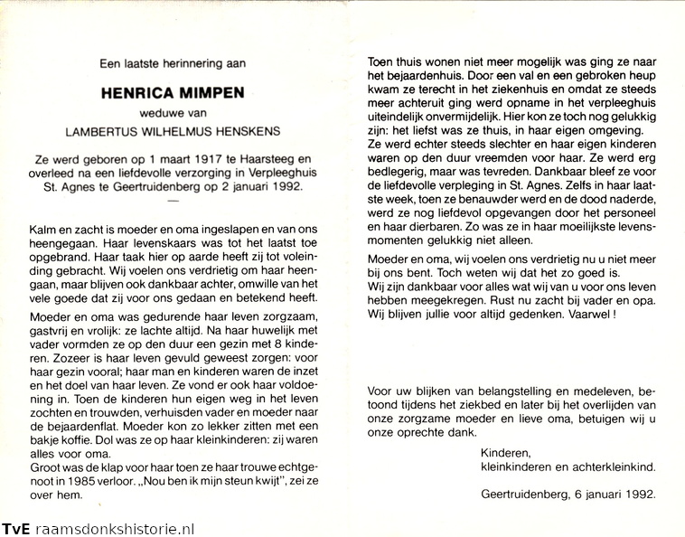 Henrica Mimpen Lambertus Wilhelmus Henskens
