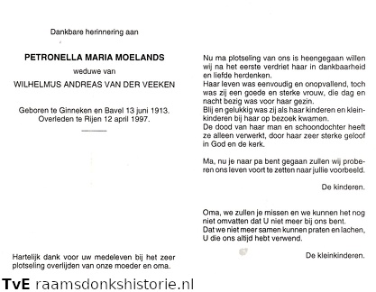 Petronella Maria Moelands Wilhelmus Andreas van der Veeken