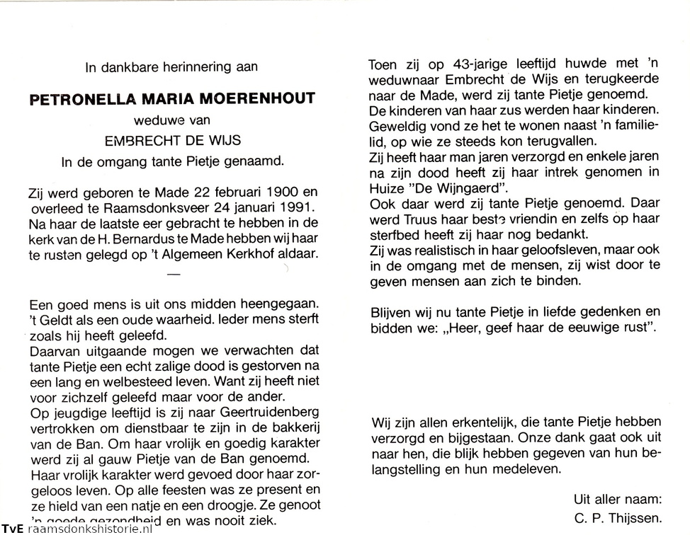 Petronella Maria Moerenhout Embrecht de Wijs