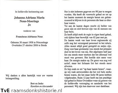 Johanna Adriana Maria Moerings Franciscus Adrianus Nous