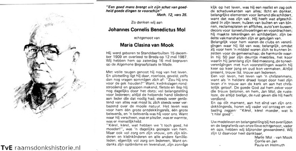 Johannes Cornelis Benedictus Mol Maria Clasina van Mook