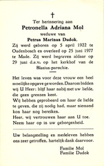 Petronella Adriana Mol Petrus Marinus Dudok