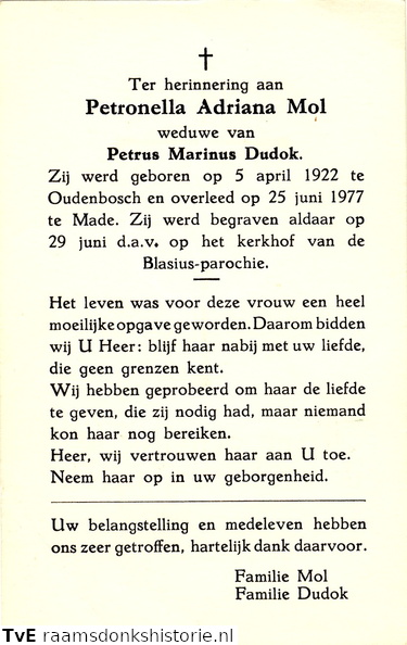 Petronella Adriana Mol Petrus Marinus Dudok