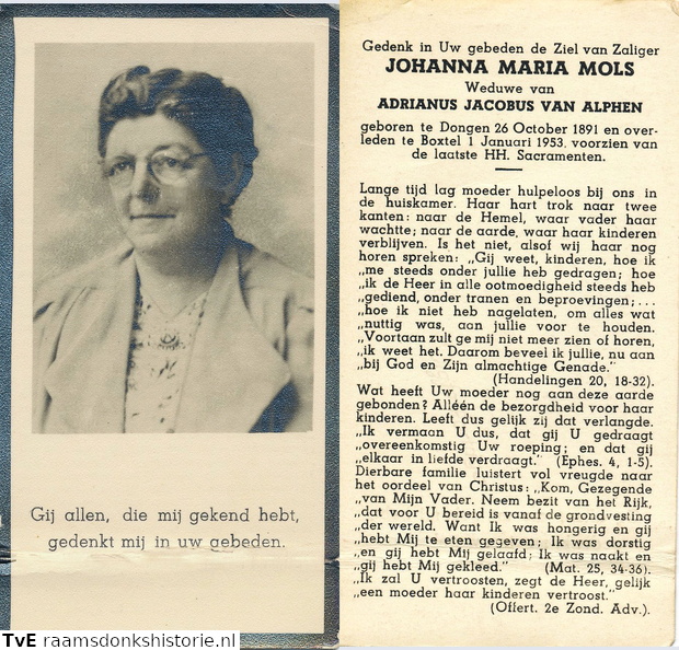 Johanna Maria Mols Adrianus Jacobus van Alphen