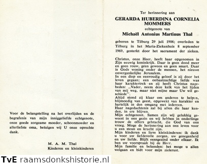 Gerarda Huberdina Cornelia Mommers Michael Antonius Martinus Thal