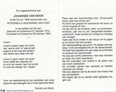 Johannes van Mook Petronella Wouterina van Vugt
