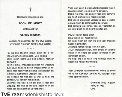 Toon de Mooy Gerrie Rijsdijk