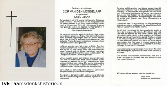 Cor van den Mosselaar Driek Kroot