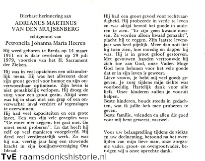 Adrianus Martinus van den Muijsenberg Petronella Johanna Maria Heeren