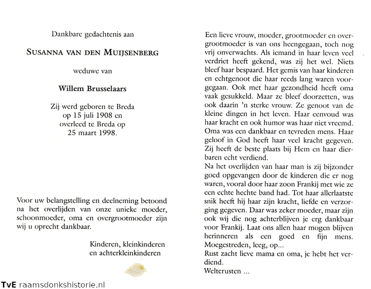 Susanna van den Muijsenberg Willem Brusselaars