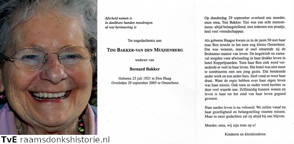Tini van den Muijsenberg Bernard Bakker