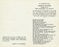 Cornelis Mulders Maria Margaretha van Oirschot