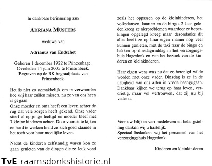 Adriana Musters Adrianus van Endschot