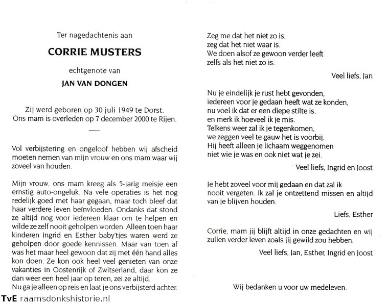 Corrie Musters Jan van Dongen