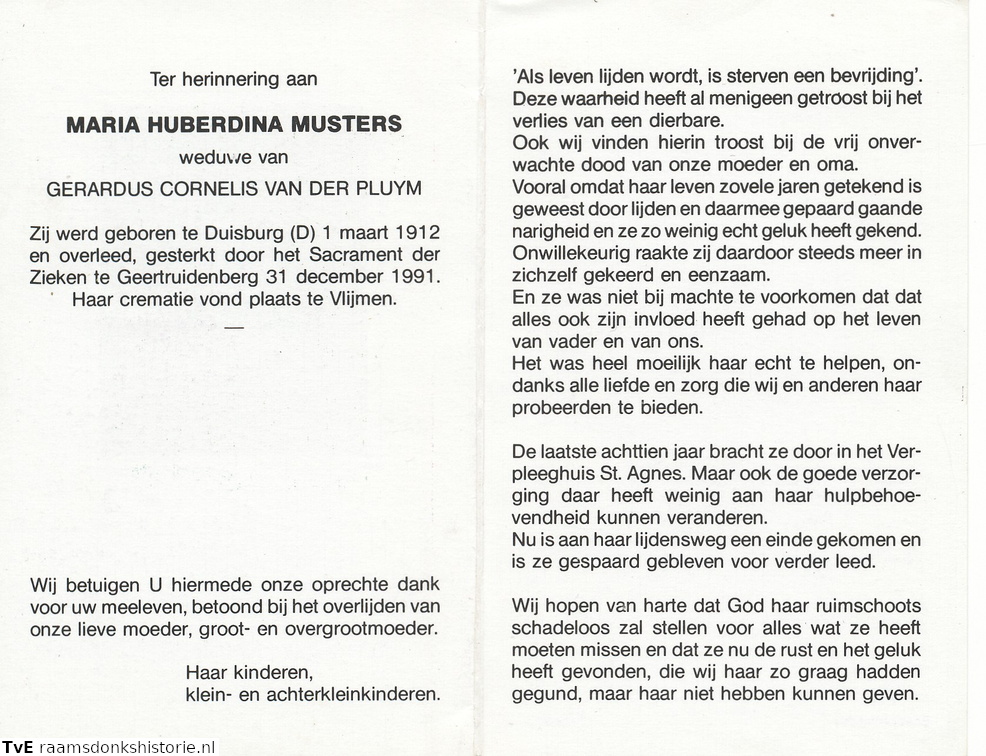 Maria Huberdina Musters Gerardus Cornelis van der Pluym