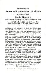 Antonius Joannes van der Muren Jacoba Nelemans