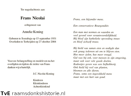 Nicolai Frans- Anneke Koning
