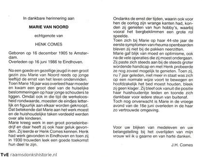 Noord Marie van- Henk Comes