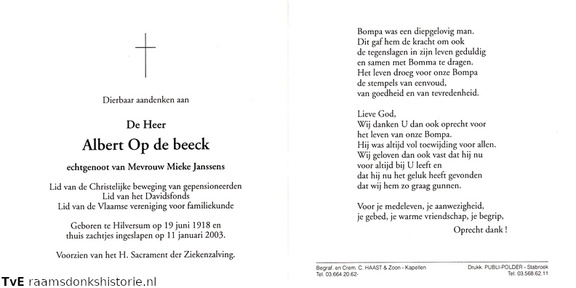 Op de Beeck Albert- Mieke Janssens