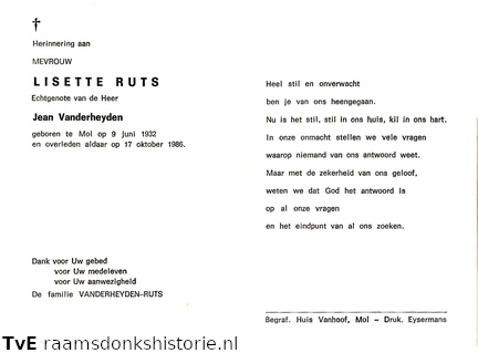 Ruts, Lisette Jean Vanderheyden