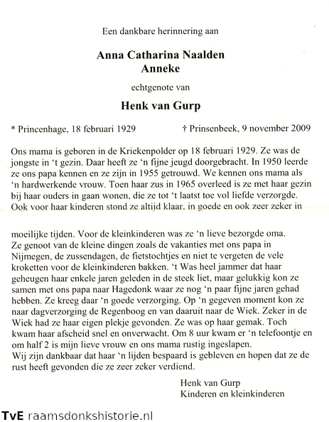 Anna Catharina Naalden- Henk van Gurp