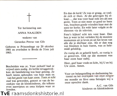 Anna Naalden- Gerardus Petrus van Gils
