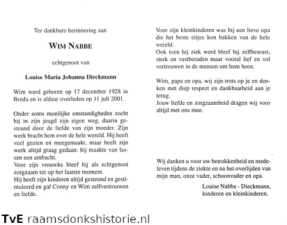 Wim Nabbe- Louise Maria Johanna Dieckmann