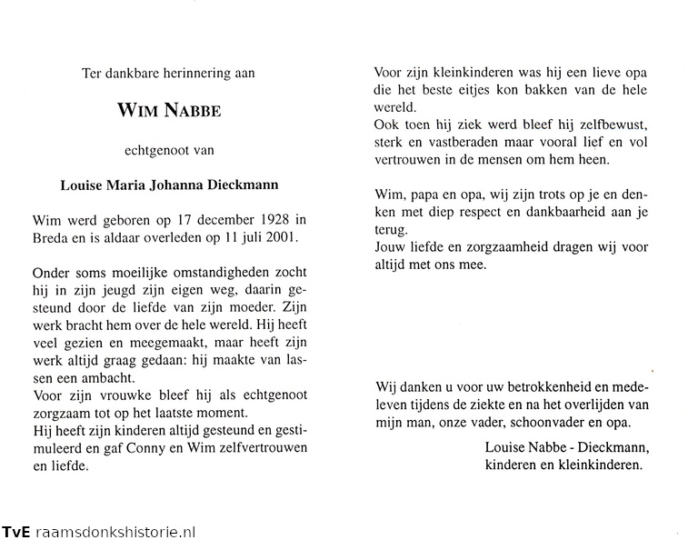 Wim Nabbe Louise Maria Johanna Dieckmann