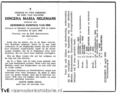 Dingena Maria Nelemans- Hendrikus Josephus van Erk