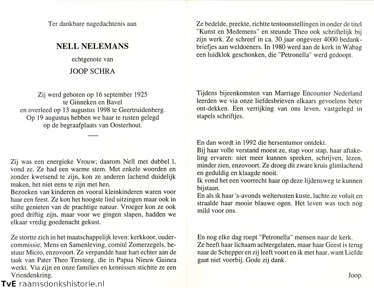 Nell Nelemans- Joop Schra
