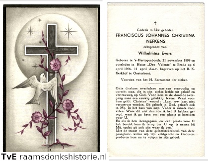 Franciscus Johannes Christina Nefkens- Wilhelmina Evers