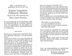 Sophie Joséphine Catharine Neijens- Peter Jozef Hendrix