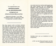 Gerardus Maria van den Nieuwenhuijzen Johanna Antonia Maria van Son
