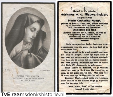 Adrianus van den Nieuwenhuizen- Maria Catharina Hoogh