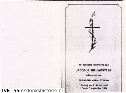 Jacobus Nieuwesteeg- Elisabeth Maria Streng