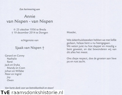 Annie van Nispen- Sjaak van Nispen