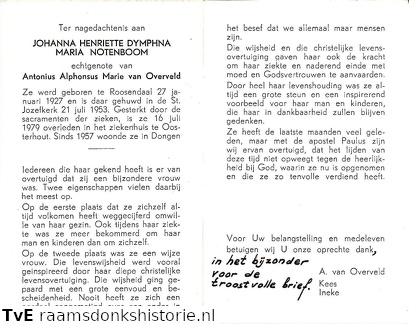 Johanna Henriette Dymphna Maria Notenboom- Antonius Alphonsus Marie van Overveld
