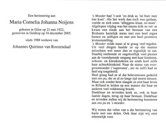 Maria Cornelia Johanna Noijens- Johannes Quirinius van Roozendaal