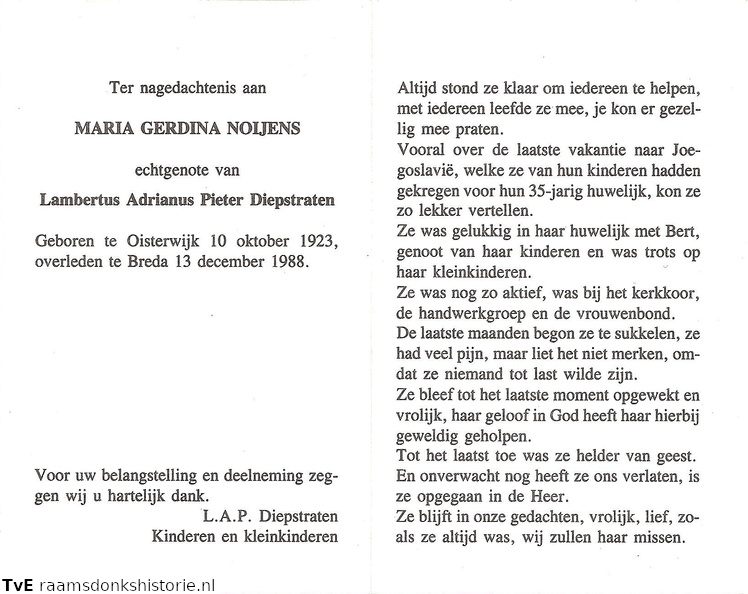 Maria Gerdina Petronilla Boomar- Lambertus Adrianus Pieter Diepstraten