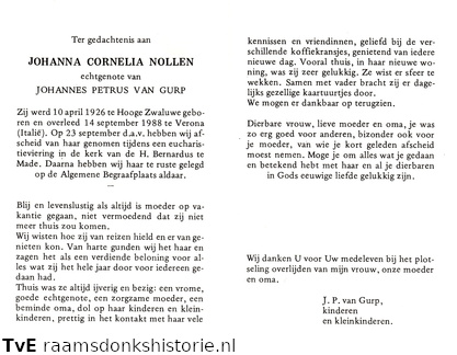 Johanna Cornelia Nollen Johannes Petrus van Gurp