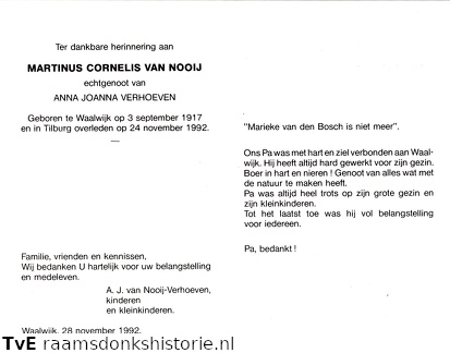 Martinus Cornelis van Nooij- Anna Joanna Verhoeven